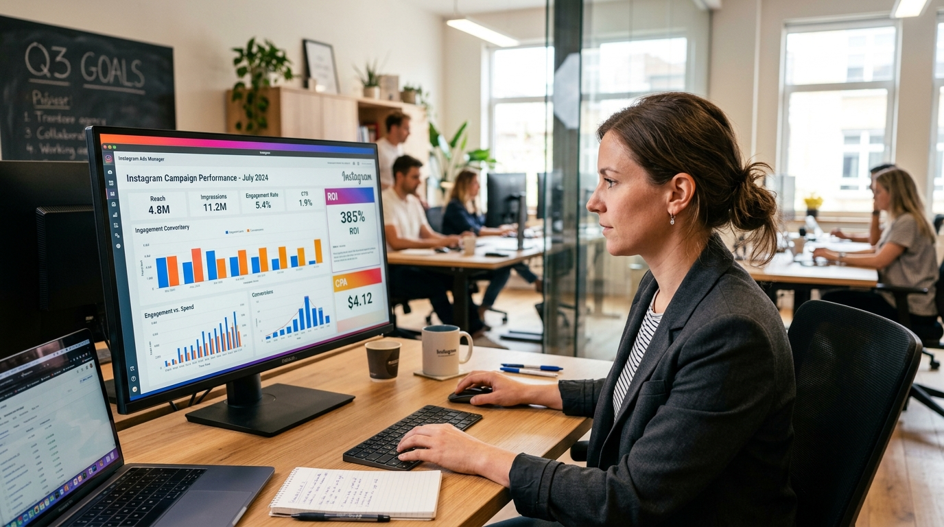 Detailní náhled na audit Instagram kampaní v Meta Business Manageru